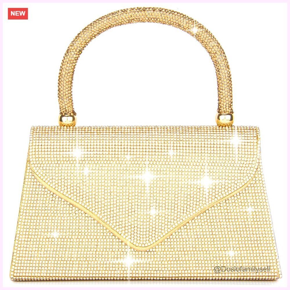 Evening Bag Clutch with Rhinestones and Glitter for Parties Wedding Prom